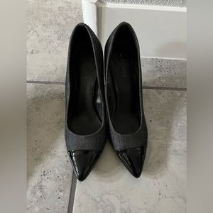8.5 heels gray with black tip
